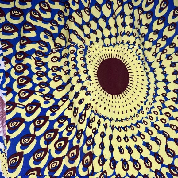 Antik Batik Arly Pencil Dress Yellow Blue size S/M - Picture 3 of 11